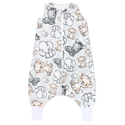 Abbildung von TupTam Baby Sommer Schlafsack mit Beinen 0.5 TOG OEKO TEX zertifizierte Materialien unwattiert Unisex, Farbe: Safari, Größe: 92 104