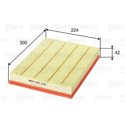 Abbildung von VALEO 585290 Luftfilter 42 224 300 Filtereinsatz OPEL: Astra G CC, Coupe, Zafira B, VAUXHALL: Mk2