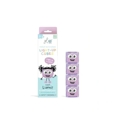 Abbildung von Glo Pals Lila Leuchtwürfel, 4er Set, Wasserspielzeug mit Leuchteffekt