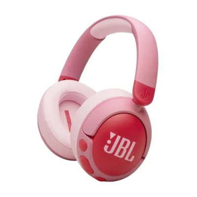 Abbildung von JBL Junior 470 NC, Kabellose Over Ear Bluetooth Kopfhörer mit Active Noise Cancelling für Kinder, Mikrofon, 50 h Wiedergabe, Safe Sound, geringer Lautstärke, simpler Bedienung und Stickern, Rosa