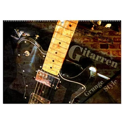 Abbildung von Gitarren Grunge Style (Wandkalender 2025 DIN A2 quer), CALVENDO Monatskalender