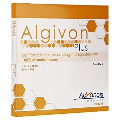 Abbildung von Algivon Plus Honigalginat Wundauflage 10x10 cm 5 St