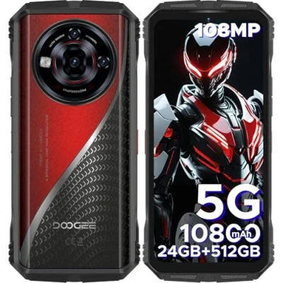 Abbildung von DOOGEE S118 PRO Outdoor Smartphone 5G, D7050, 24GB RAM+512GB ROM Handy Ohne Vertrag, 108MP+20MP Nachtsicht，10800mAh(33W) Baustellenhandy, 6.6FHD+ 120Hz, Fingerabdruck/Face ID/NFC/WiFi 6