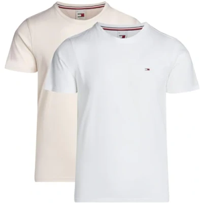 Abbildung von Tommy Jeans SLIM TEE 2 PACK Tshirt basic, Herren, Größe: 44, Newsprint/white