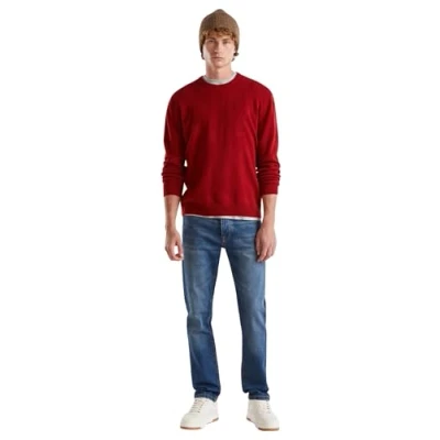 Abbildung von United Colors of Benetton Crewneck IN Plain Regular FIT Edges Strickpullover, Herren, Größe: Medium, Red