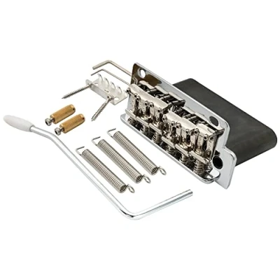 Abbildung von Wilkinson WV2 SB 54mm Strat Tremolo Steg Gitarre Bridge mit Vintage Stahl Saitenreiter Voller Solid Stahlblock für Import Strat/Japan Strat, Chrom