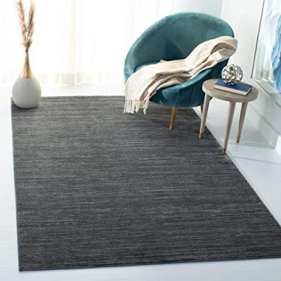 Abbildung von SAFAVIEH Modern Teppich für Wohnzimmer, Esszimmer, Schlafzimmer Vision Collection, Kurzer Flor, Grau, 91 X 152 cm