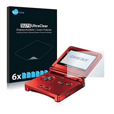 Abbildung von Savvies 6 Stück Schutzfolie für Nintendo Gameboy Advance GBA SP Displayschutz Folie Ultra Transparent