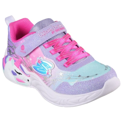 Abbildung von Skechers Sneaker &quot;UNICORN DREAMS&quot;, Blinkschuh, Klettschuh, Kinderschuh mit Gummizug und Klettriegel