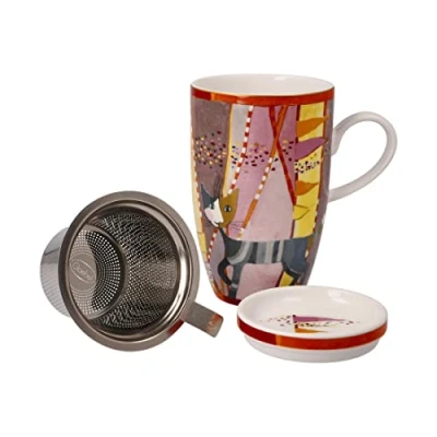 Abbildung von Goebel Tasse &quot;Wohnaccessoires&quot;, Teetasse mit Deckel und Sieb, Metall, Rosina Wachtmeister Sottosopra