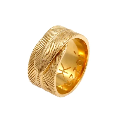 Abbildung von Kuzzoi Oxidized Vintage Ring goldcoloured, Herren, Größe: 64, Gold coloured