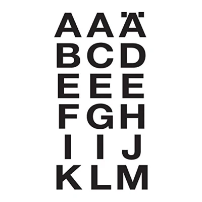 Abbildung von Herlitz 11296514 Etiketten Buchstaben groß, 2 Bogen 18 Stück, selbstklebend, schwarz/weiß