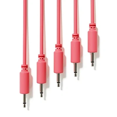 Abbildung von ExcelValley 5 Pack Mono Modular Patchkabel TS 3,5mm 1/8&quot; Eurorack Synthesizer [Pfirsich 200 cm 78,74&quot;]