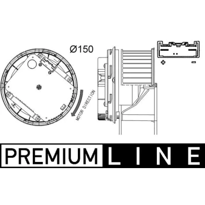 Abbildung von MAHLE ORIGINAL AB 263 000P Innenraumgebläse für Linkslenker FORD: Focus 2 Schrägheck