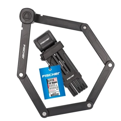 Abbildung von FISCHER Fahrrad Faltschloss &quot;FISCHER inkl. Halterung&quot;, (Packung, 4 tlg., mit Halterung)
