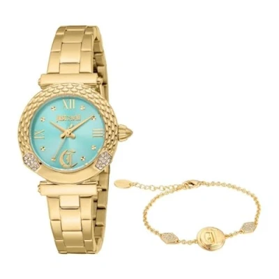 Abbildung von Just Cavalli Damen Analog Quarz Uhr mit Edelstahl Armband JC1L332M0065