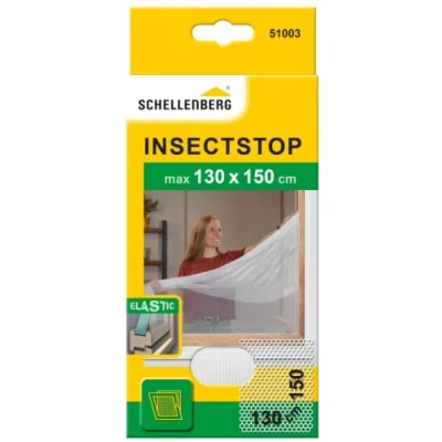 Abbildung von SCHELLENBERG Fliegengitter Gewebe &quot;Elastic 51003&quot;, elastischer Insektenschutz für Fenster, 130 x 150 cm, weiß, 51003