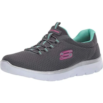 Abbildung von Skechers Damen Summits Sneaker, Grey Anthracite Green, 37 EU