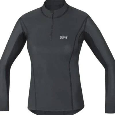 Abbildung von GORE Wear Winddichtes Damen Stehkragen Unterzieh Shirt, M Women WINDSTOPPER Base Layer Thermo Turtleneck, 42, Schwarz, 100322