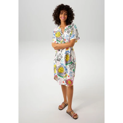 Abbildung von Aniston CASUAL Sommerkleid, mit farbenfrohem, kunstvollen Druck NEUE KOLLEKTION