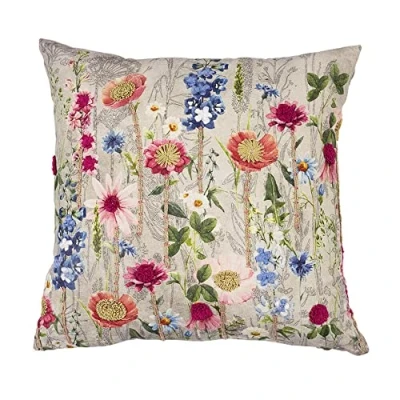Abbildung von Mars &amp; More Kissen Bezug WILDBLUMEN Mohn mit Inlet 45 x 45cm Füllung Deko