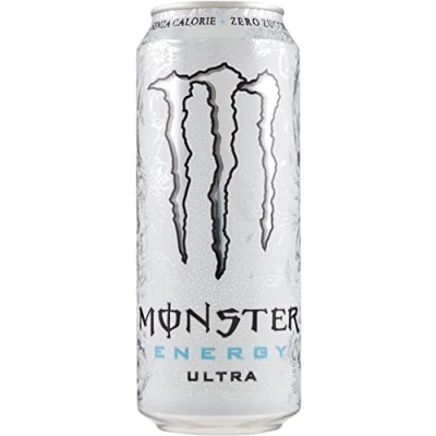 Abbildung von 48x Monster Energy Ultra Zero Zuccheri Calorie Energiegetränk ohne zucker null Kalorien Leichter Geschmack, nicht zu süß, prickelnd und zitrisch 500ml Getränk Erfrischungsgetränk Sportgetränk