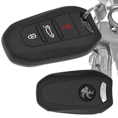 Abbildung von Auto Schlüssel Hülle Silikon Schutz Cover Schwarz für Citroen C4 DS4 DS6 DS5 Peugeot 208 508 2008 4008