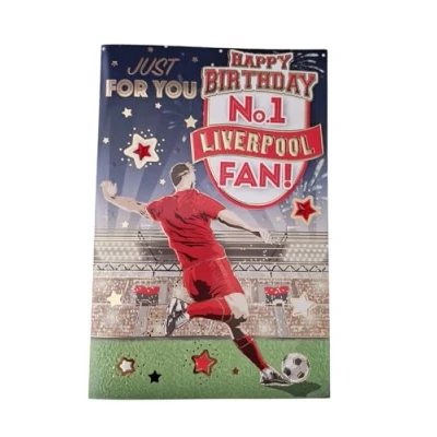 Abbildung von Geburtstagskarte &quot;Express Yourself&quot; für Liverpool Fan Nr. 1 inklusive Umschlag Fußballfan