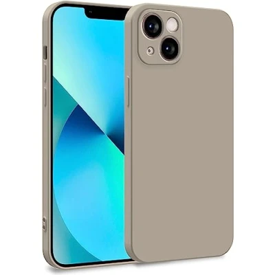 Abbildung von MyGadget Hülle kompatibel mit iPhone 13 Zweilagige Handyhülle Kameraschutz Cover Innenfutter &amp; Silikon außen Grau