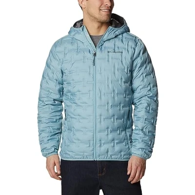 Abbildung von Columbia Delta Ridge Down Hooded Jacket, Daunenjacke mit Kapuze für Herren, Stone Blue, Größe XXL