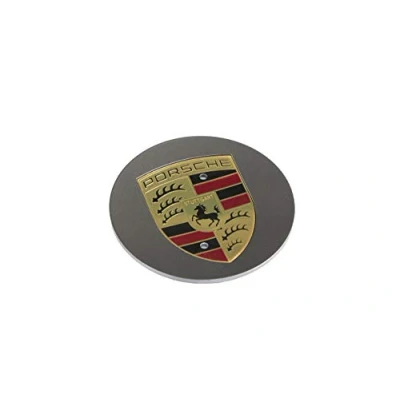 Abbildung von Porsche Radzierdeckel konkav Platinum Wappen farbig/Hub Cap concave