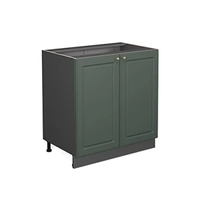 Abbildung von Vicco Spülenunterschrank Fame Line, Grün Gold Landhaus/Anthrazit, 80cm, ohne Arbeitsplatte