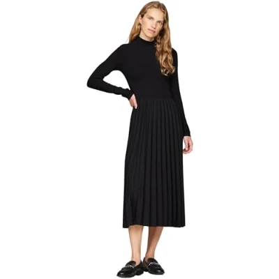 Abbildung von Tommy Hilfiger Pleated Dress Freizeitkleid, Damen, Größe: XS, Black