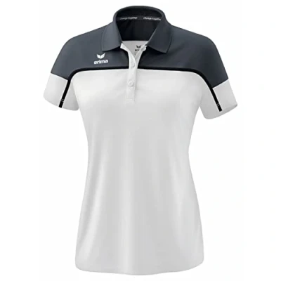 Abbildung von Erima Fussball Teamsport Change Poloshirt, Damen, Größe: 44, Weiss slate grey schwarz