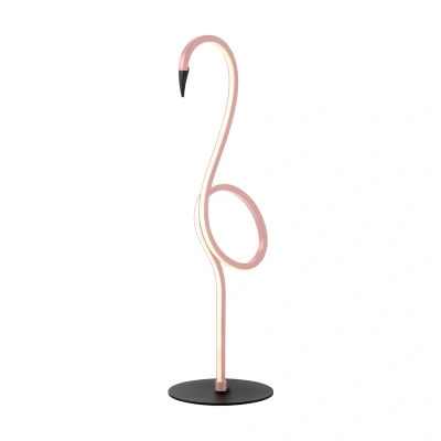 Abbildung von Elstead Lighting FLAMINGO TL PNK Tischleuchte LED 1x6W 3000K Metall, rosa PVC H:50cm B:15cm mit Schalter