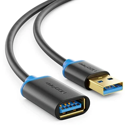 Abbildung von deleyCON 2m USB3.0 Verlängerungskabel 5Gbit USB A Stecker zu Buchse Kabel