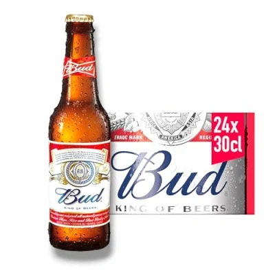 Abbildung von 24 x 0,33l Bud Bier Das amerikanische Original mit 5% Vol. King of Beer inklusive Haus der Biere Berlin Bierdeckel