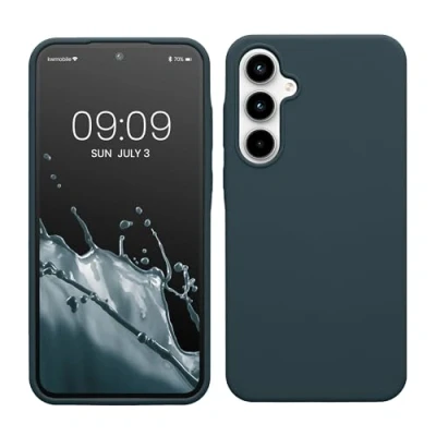 Abbildung von kwmobile Hülle kompatibel mit Samsung Galaxy A35 Silikon Handy Case Handyhülle weiche Oberfläche kabelloses Laden Dunkler Schiefer