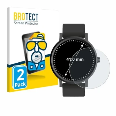 Abbildung von BROTECT Entspiegelungs Schutzfolie für Armbanduhren (Kreisrund, ø: 41 mm) (2 Stück) Matte Displayschutz Folie, Anti Reflex, Fingerprint