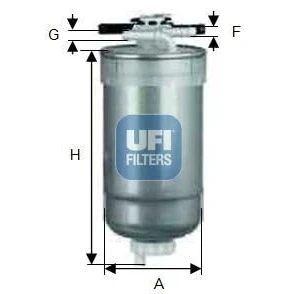 Abbildung von UFI 55.427.00 Kraftstofffilter Filtereinsatz 8,1 AUDI: A4 B7 Avant, B6 Limousine, VOLKSWAGEN: Golf 4 Schrägheck