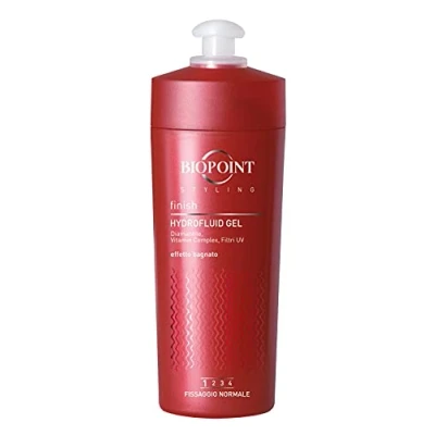 Abbildung von Biopoint Styling Hydrofluid Haargel mit normaler Befestigung, ohne Rückstände, feuchtigkeitsspendende und schützende Wirkung, gibt Definition Helligkeit, 200 ml
