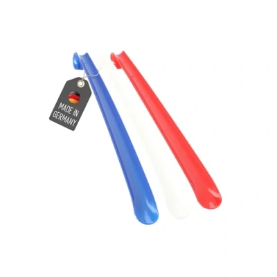Abbildung von Lantelme Schuhanzieher 50cm 3 Stück mit Farbauswahl Kunststoff Schuhlöffel Xl Lang und stabil (Blau Weiß Rot)