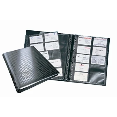 Abbildung von Durable Visitenkarten Ringbuch Visifix centium A4, für 400 Visitenkarten, schwarz, 240901