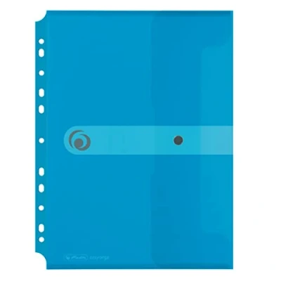 Abbildung von herlitz 11292943 Polypropylen (PP) blau Datei Dateien (Polypropylen (PP), blau, transparent, A4, Hochformat, Druckknopf)