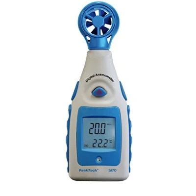 Abbildung von PeakTech Flügelrad Anemometer Digital, Windmessgerät für Windgeschwindigkeit in Knoten und Windchill mit zusätzlicher Temperaturmessung, 1 Stück, P 5170