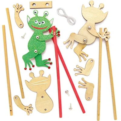 Abbildung von Baker Ross AX174 Alien Akrobaten Aus Holz Bastelset Für Kinder 3 Stück, Kreative Künstler Und Bastelbedarf Zum Basteln Dekorieren Zur Winterzeit