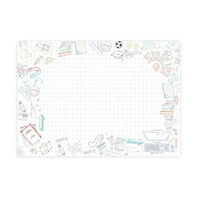 Abbildung von Friendly Fox Back to School Schreibtischunterlage Papier, XXL Notizblock DIN A2 zum Abreißen, Mal und Schreibunterlage, Kinder