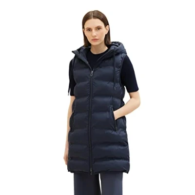 Abbildung von TOM Tailor LONG Lightweight VEST Weste, Damen, Größe: XXL, Sky captain blue