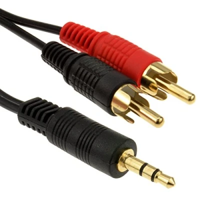 Abbildung von kenable 3,5 mm Stereo Klinkenstecker Zum 2 Chinch Cinch Stecker Audio Kabel Anschlusskabel Vergoldeten 10 m [10 Meter/10m]