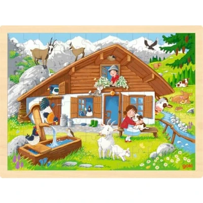 Abbildung von COPPENRATH DIE SPIEGELBURG Rahmenpuzzle Einlegepuzzle Auf der Alm Holzpuzzle, 96 Puzzleteile, Holzteile